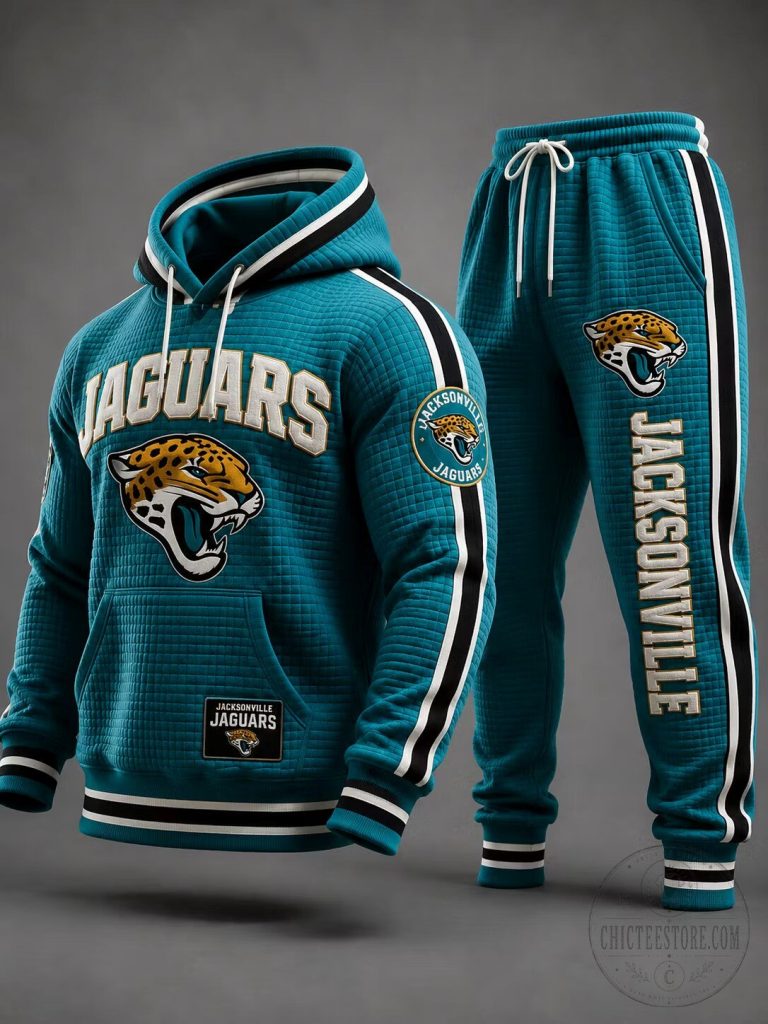 Jacksonville Jaguars Football Team Quilted Hoodie and Jogger Pants Set 33 Jacksonville Jaguars Football Team Quilted Hoodie and Jogger Pants Set