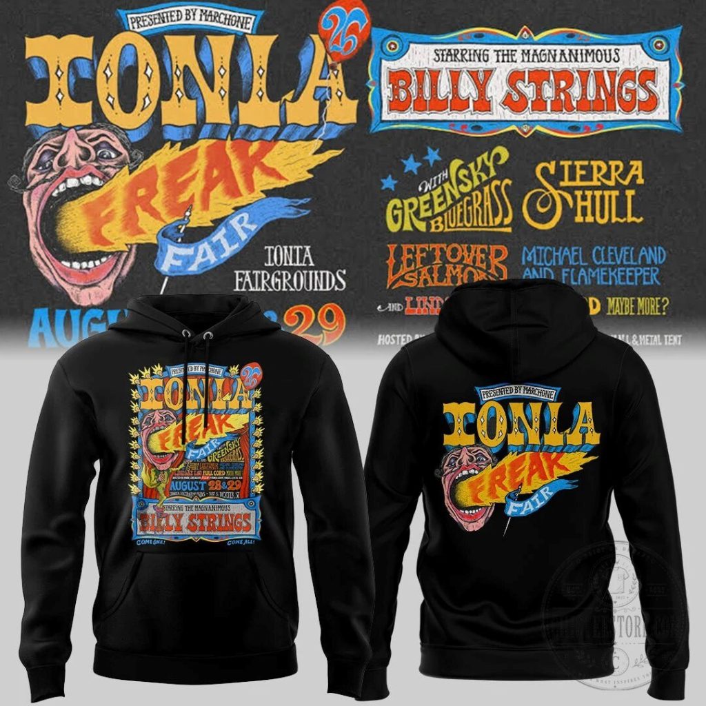 Black Hoodie for Ionia Freak Fair Music Festival by Billy Strings 20 Black Hoodie for Ionia Freak Fair Music Festival by Billy Strings