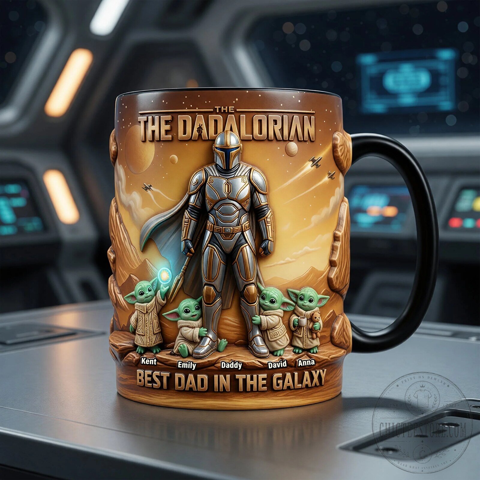 The Dadalorian Magic Mug, Personalized Best Dad In The Galaxy Coffee Cup