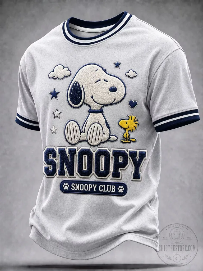 Snoopy And Woodstock Peanuts Cartoon Character Graphic T-Shirt