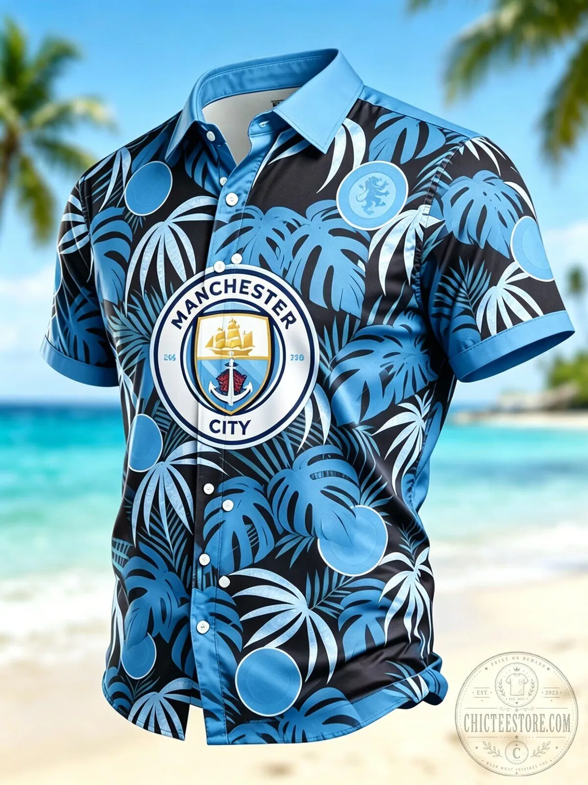 Manchester City Football Club Tropical Hawaiian Shirt for Men