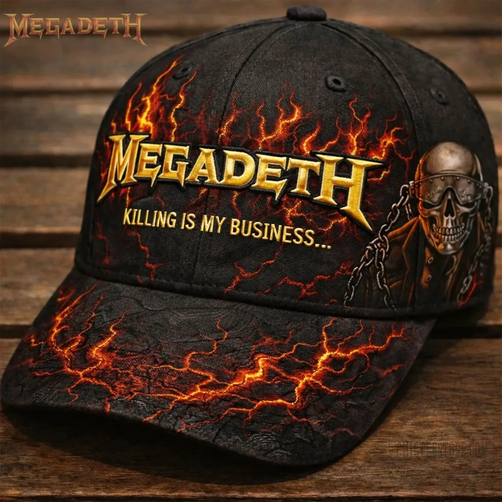 Megadeth Killing Is My Business And Business Is Good Album Art Cap Hat Megadeth Killing Is My Business And Business Is Good Album Art Cap Hat