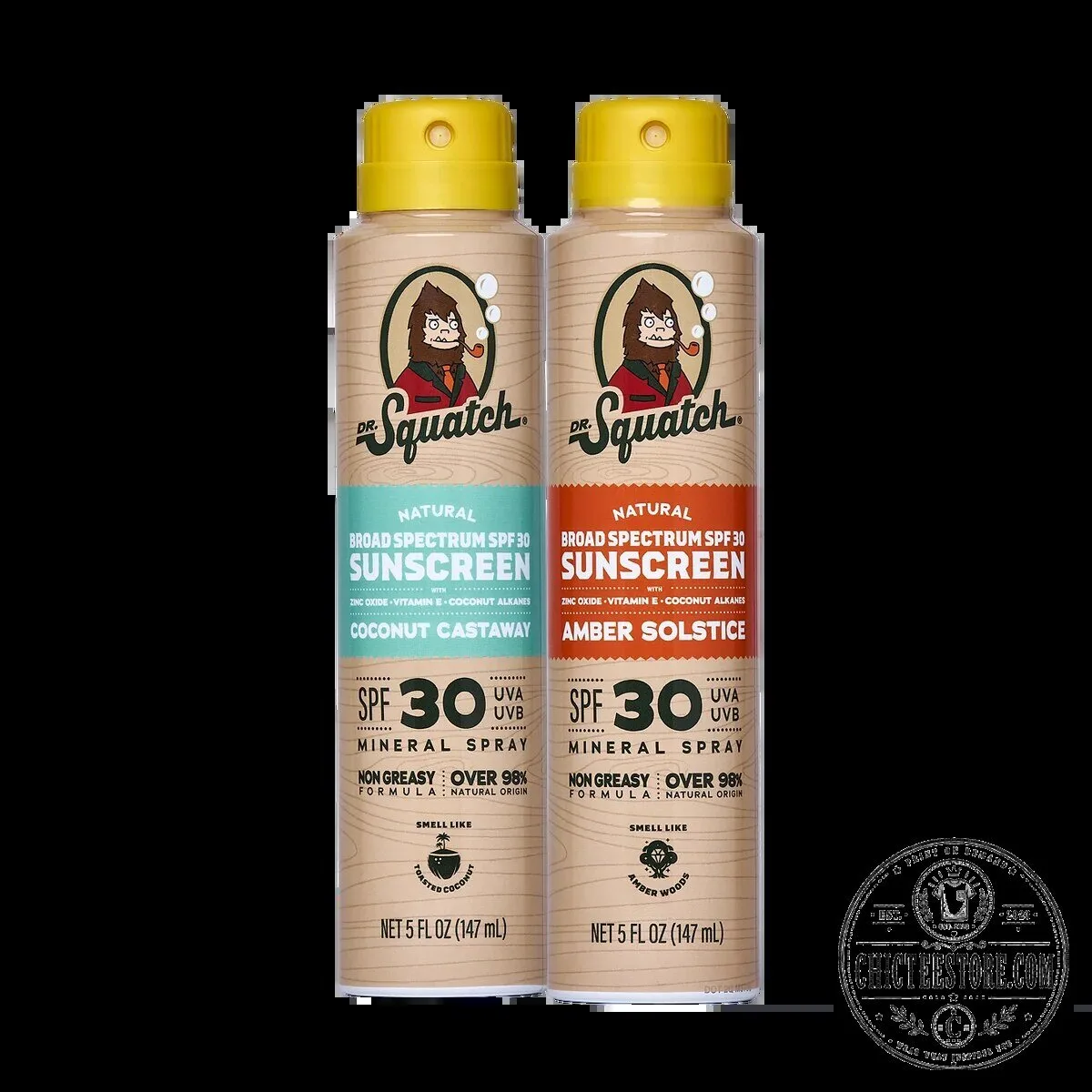 Dr. Squatch Natural Broad Spectrum SPF 30 Mineral Sunscreen Spray 2-Pack