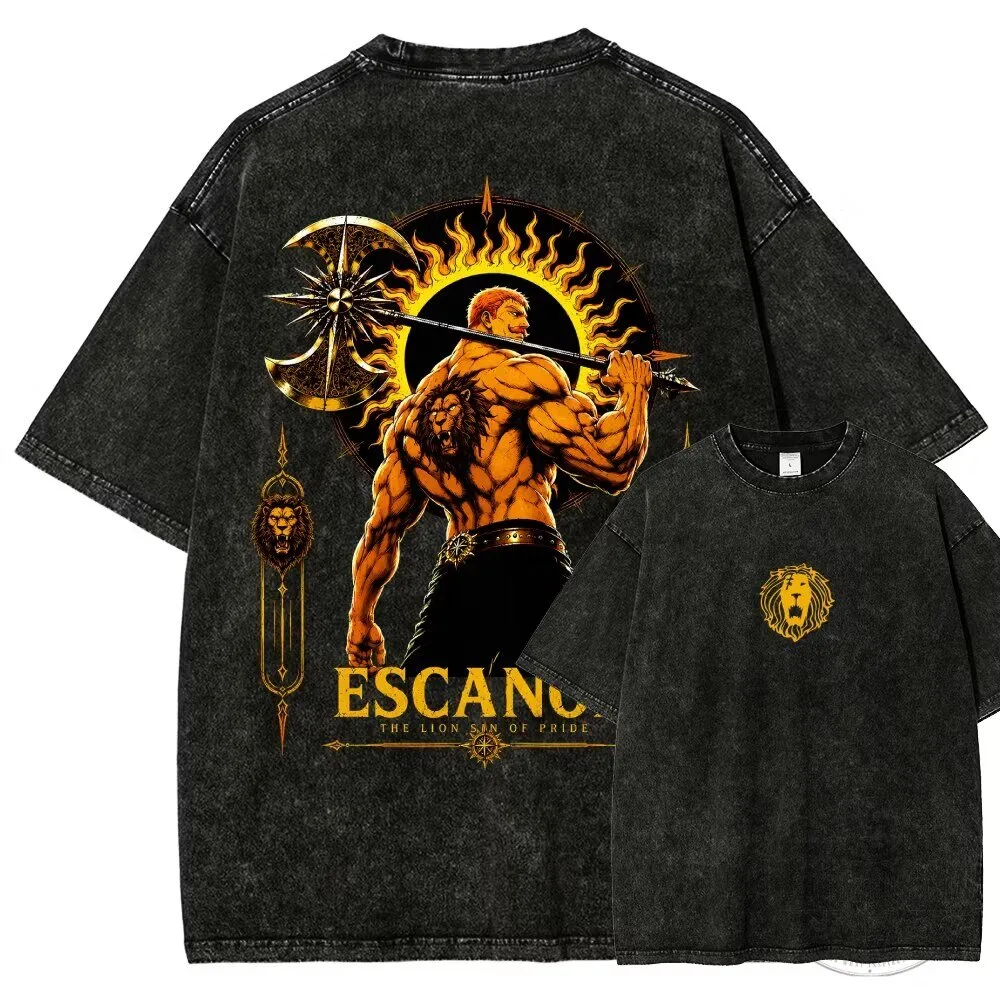 Seven Deadly Sins Escanor Lion Sin of Pride Washed Graphic T-Shirt