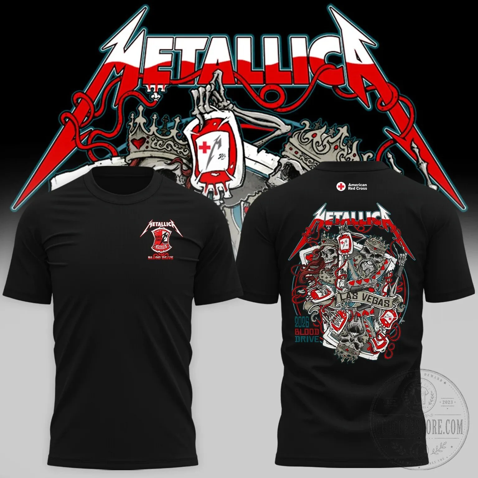 Metallica American Red Cross 2026 Blood Drive Las Vegas Life Burns Faster T-Shirt