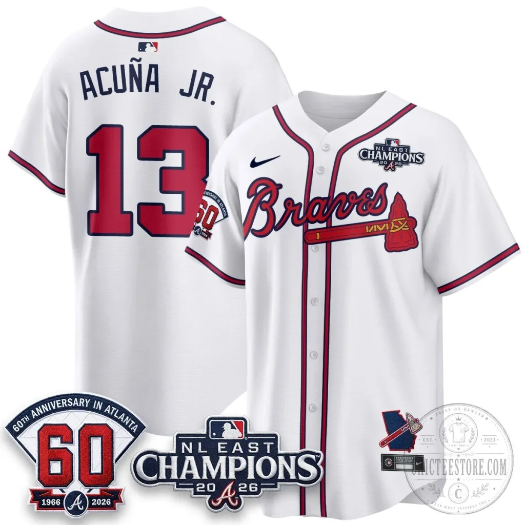 Atlanta Braves 2026 NL East Champions Jersey for Ronald Acuna Jr. Atlanta Braves 2026 NL East Champions Jersey for Ronald Acuna Jr.