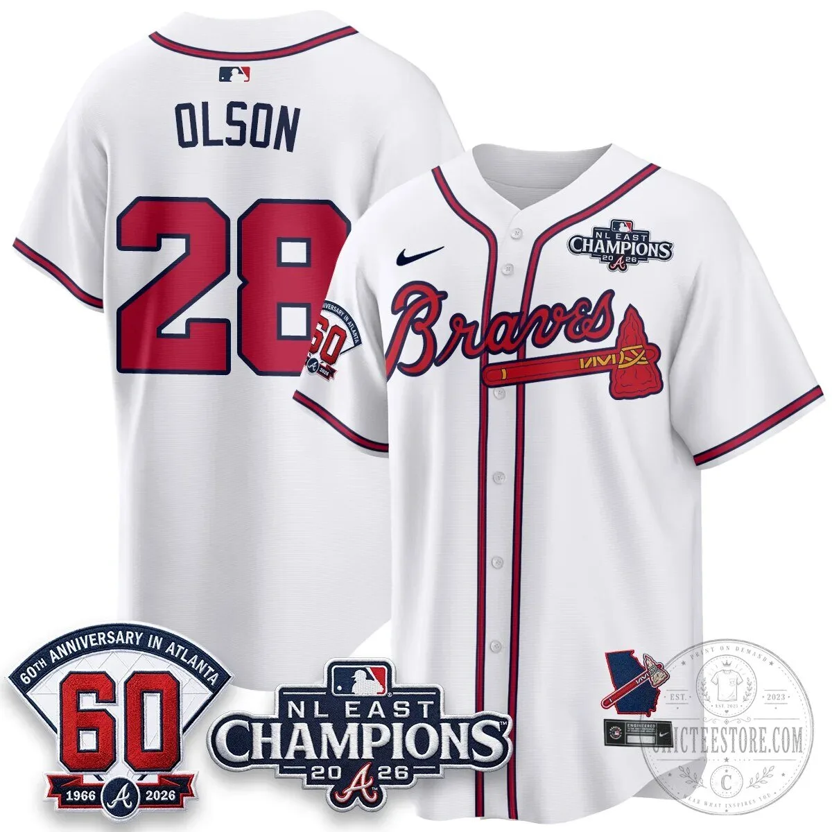 Atlanta Braves 2026 NL East Champions Jersey for Ronald Acuna Jr. 60 Atlanta Braves 2026 NL East Champions Jersey for Ronald Acuna Jr.