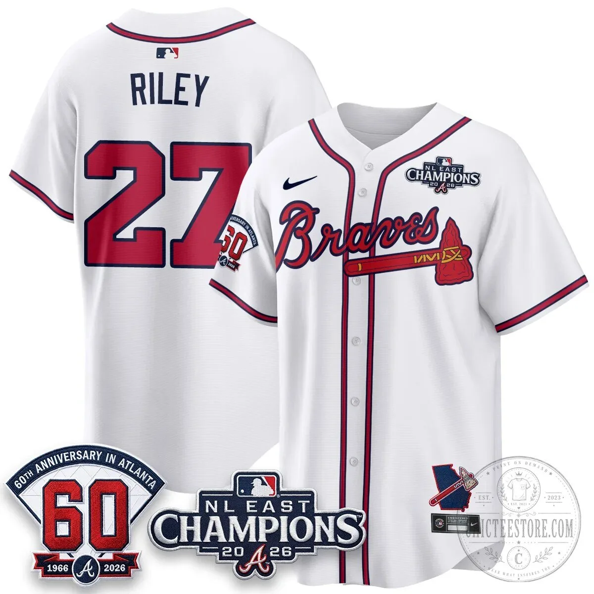 Atlanta Braves 2026 NL East Champions Jersey for Ronald Acuna Jr. 61 Atlanta Braves 2026 NL East Champions Jersey for Ronald Acuna Jr.