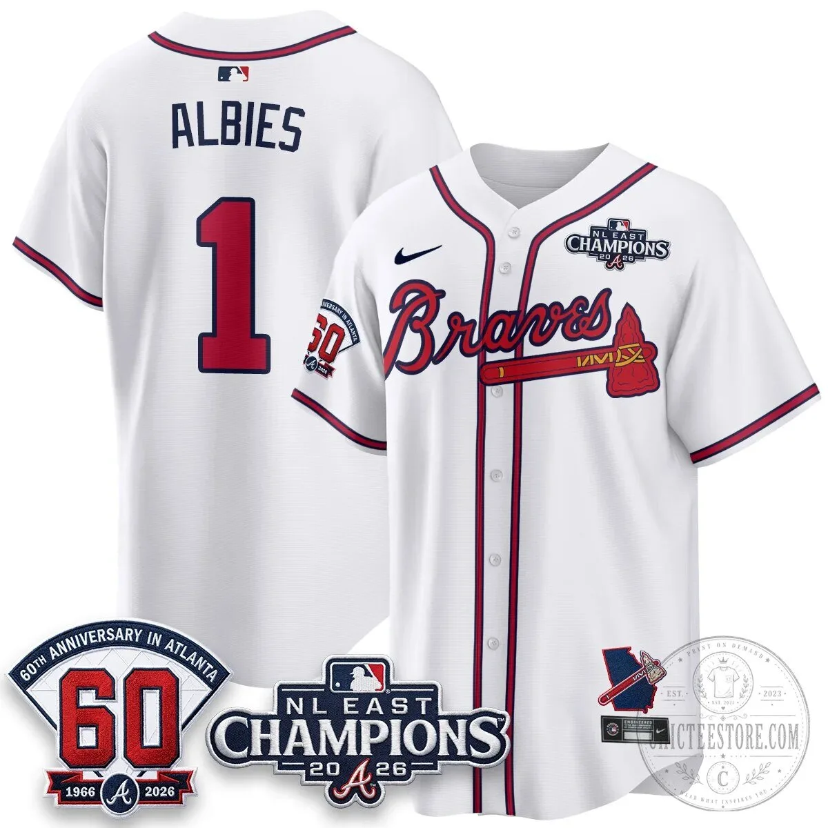 Atlanta Braves 2026 NL East Champions Jersey for Ronald Acuna Jr. 62 Atlanta Braves 2026 NL East Champions Jersey for Ronald Acuna Jr.
