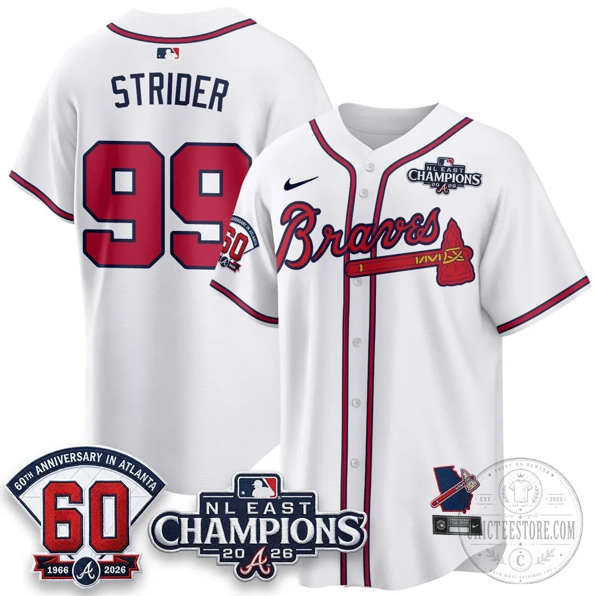 Atlanta Braves 2026 NL East Champions Jersey for Ronald Acuna Jr. 63 Atlanta Braves 2026 NL East Champions Jersey for Ronald Acuna Jr.