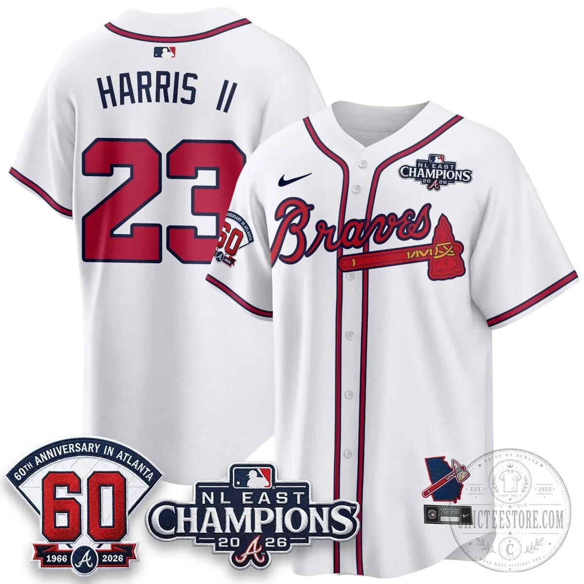 Atlanta Braves 2026 NL East Champions Jersey for Ronald Acuna Jr. 64 Atlanta Braves 2026 NL East Champions Jersey for Ronald Acuna Jr.