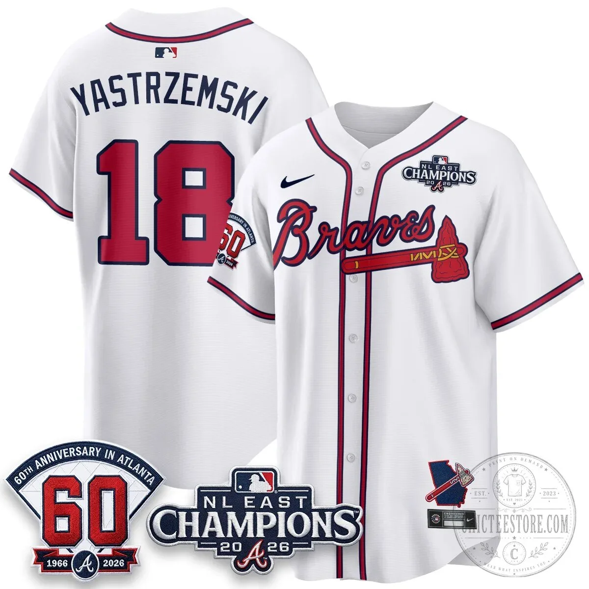 Atlanta Braves 2026 NL East Champions Jersey for Ronald Acuna Jr. 69 Atlanta Braves 2026 NL East Champions Jersey for Ronald Acuna Jr.