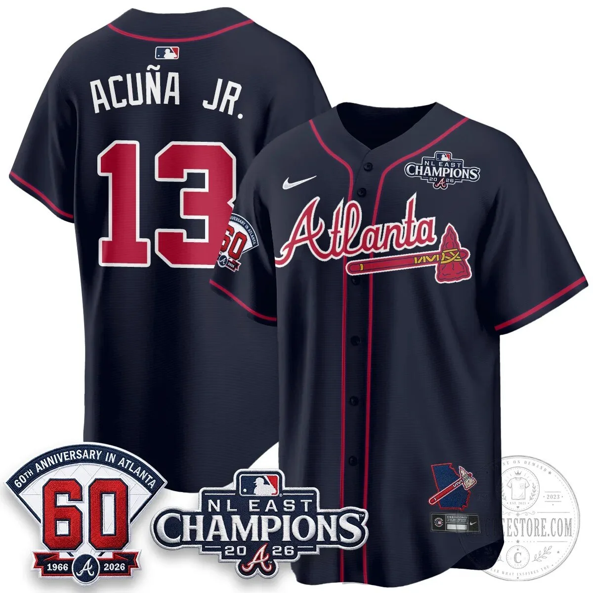 Atlanta Braves 2026 NL East Champions Jersey for Ronald Acuna Jr. 70 Atlanta Braves 2026 NL East Champions Jersey for Ronald Acuna Jr.