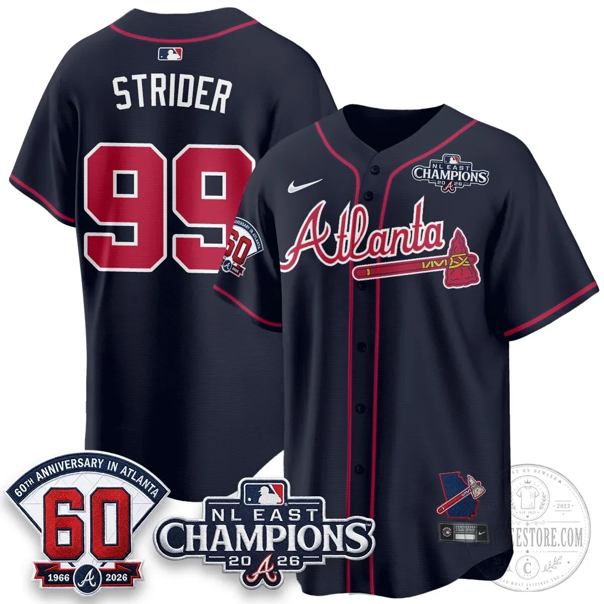 Atlanta Braves 2026 NL East Champions Jersey for Ronald Acuna Jr. 74 Atlanta Braves 2026 NL East Champions Jersey for Ronald Acuna Jr.