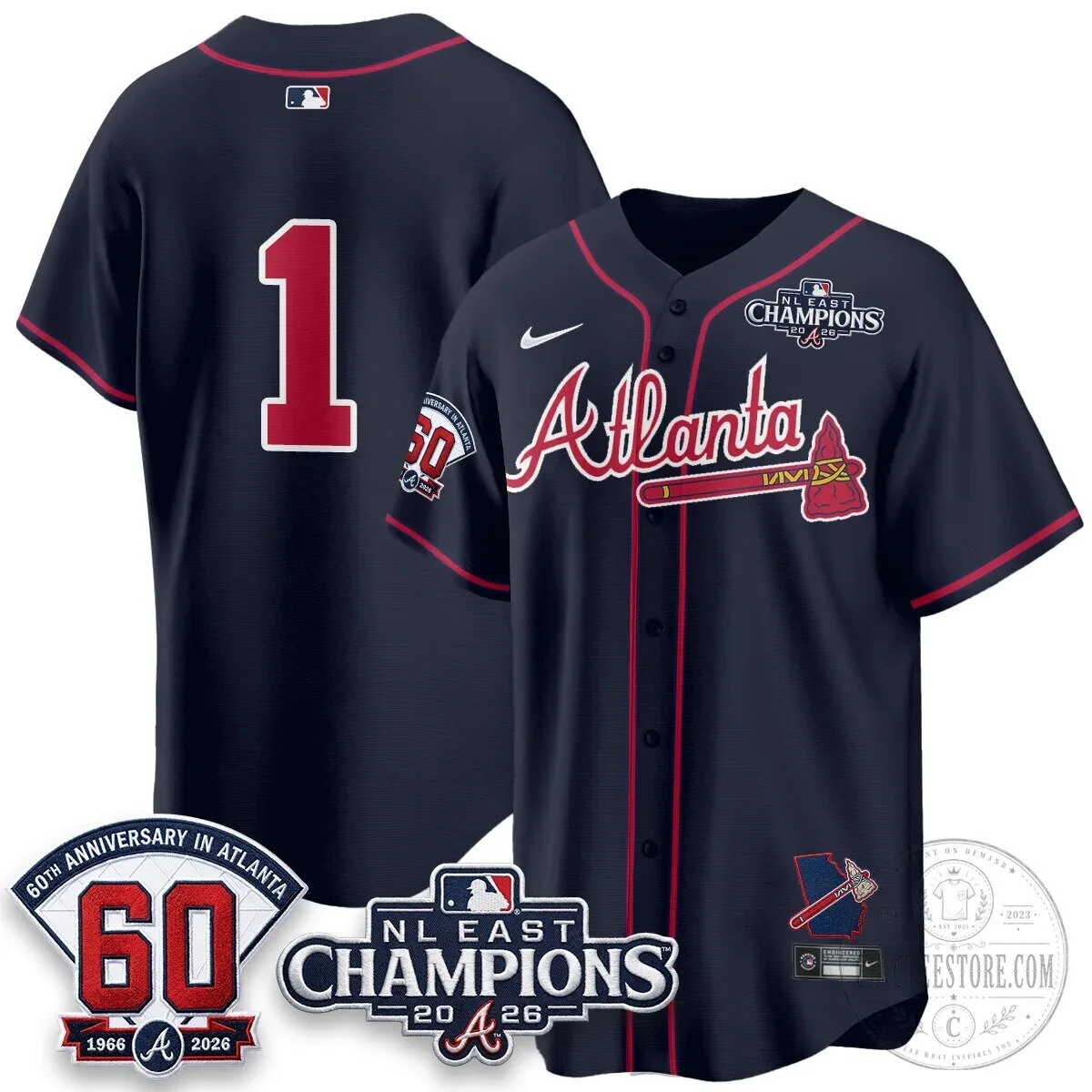 Atlanta Braves 2026 NL East Champions Jersey for Ronald Acuna Jr. 79 Atlanta Braves 2026 NL East Champions Jersey for Ronald Acuna Jr.
