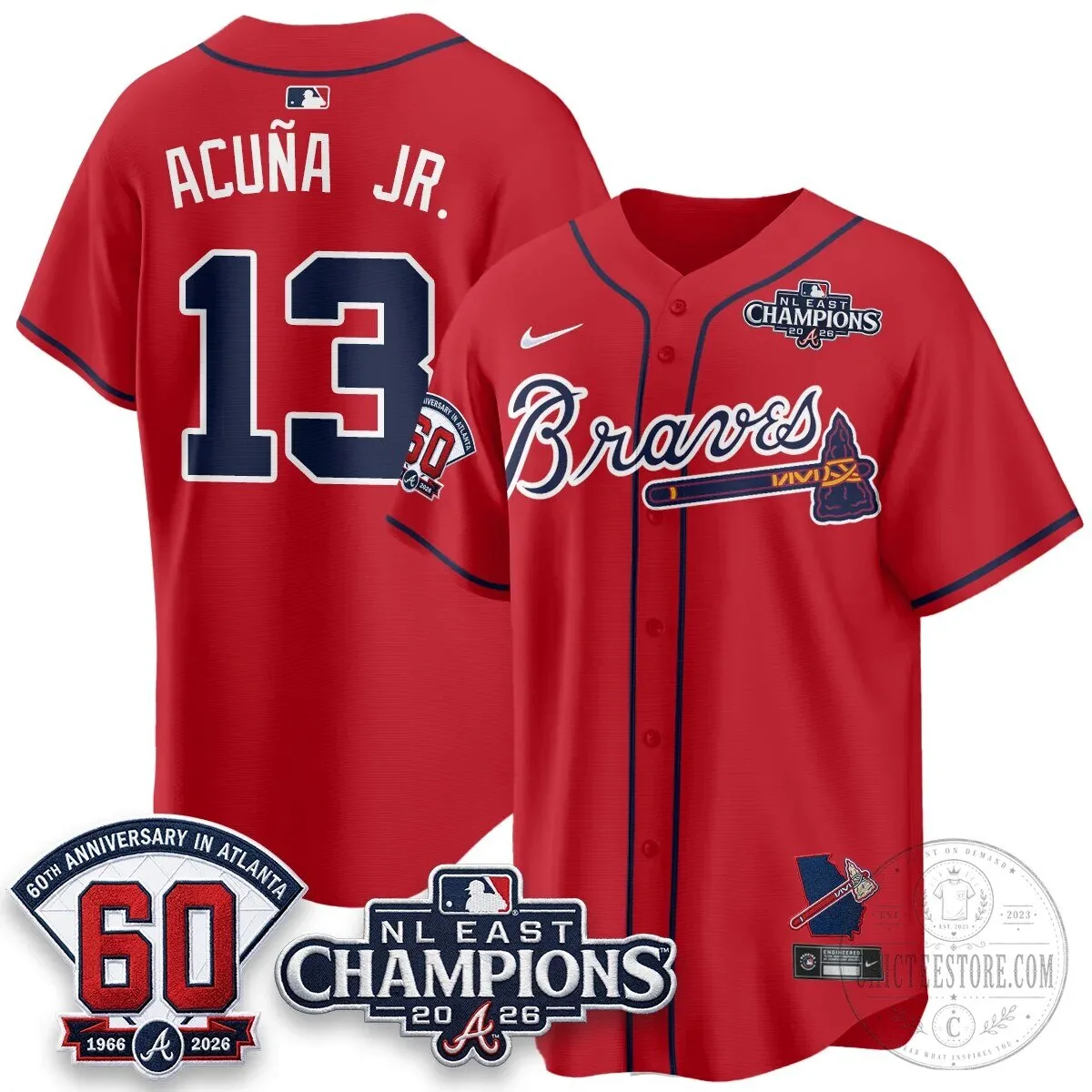 Atlanta Braves 2026 NL East Champions Jersey for Ronald Acuna Jr. 81 Atlanta Braves 2026 NL East Champions Jersey for Ronald Acuna Jr.