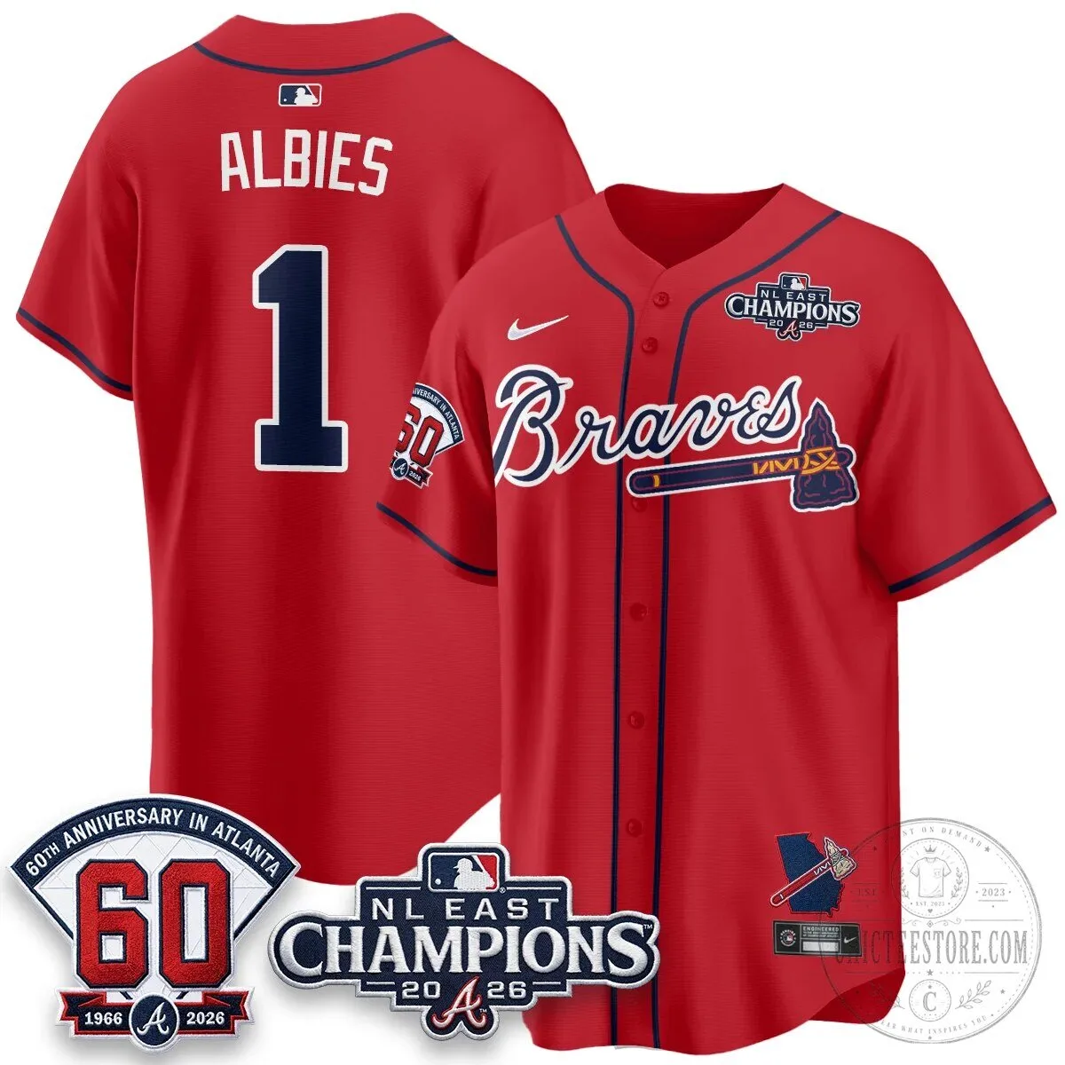 Atlanta Braves 2026 NL East Champions Jersey for Ronald Acuna Jr. 84 Atlanta Braves 2026 NL East Champions Jersey for Ronald Acuna Jr.