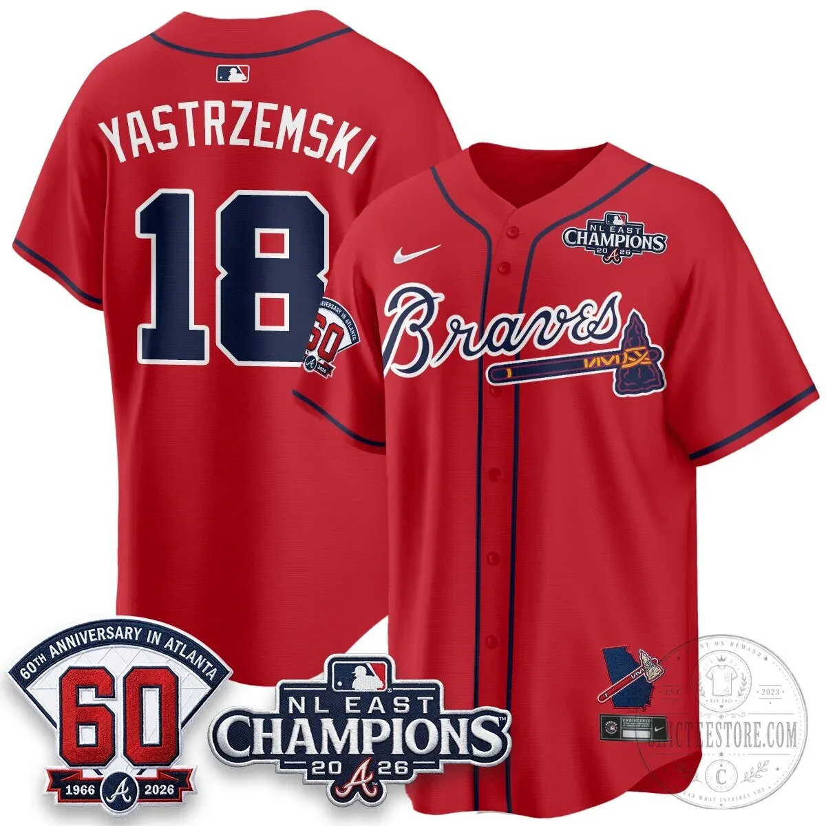 Atlanta Braves 2026 NL East Champions Jersey for Ronald Acuna Jr. 91 Atlanta Braves 2026 NL East Champions Jersey for Ronald Acuna Jr.