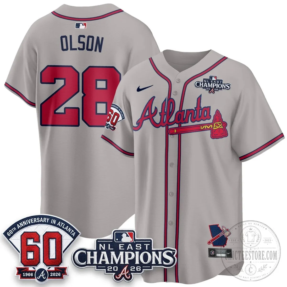 Atlanta Braves 2026 NL East Champions Jersey for Ronald Acuna Jr. 93 Atlanta Braves 2026 NL East Champions Jersey for Ronald Acuna Jr.