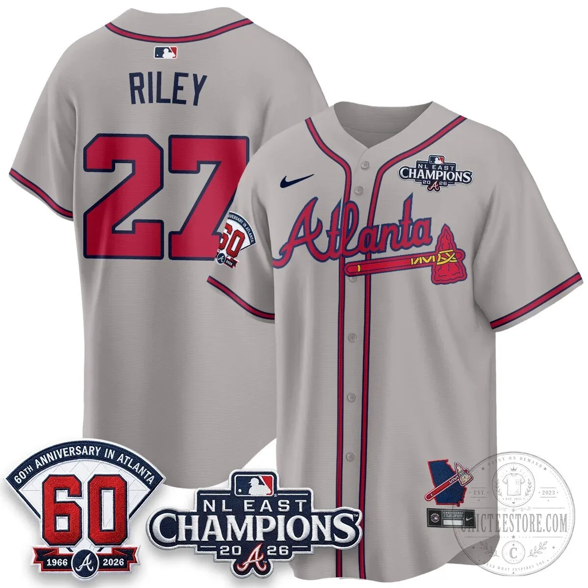 Atlanta Braves 2026 NL East Champions Jersey for Ronald Acuna Jr. 94 Atlanta Braves 2026 NL East Champions Jersey for Ronald Acuna Jr.