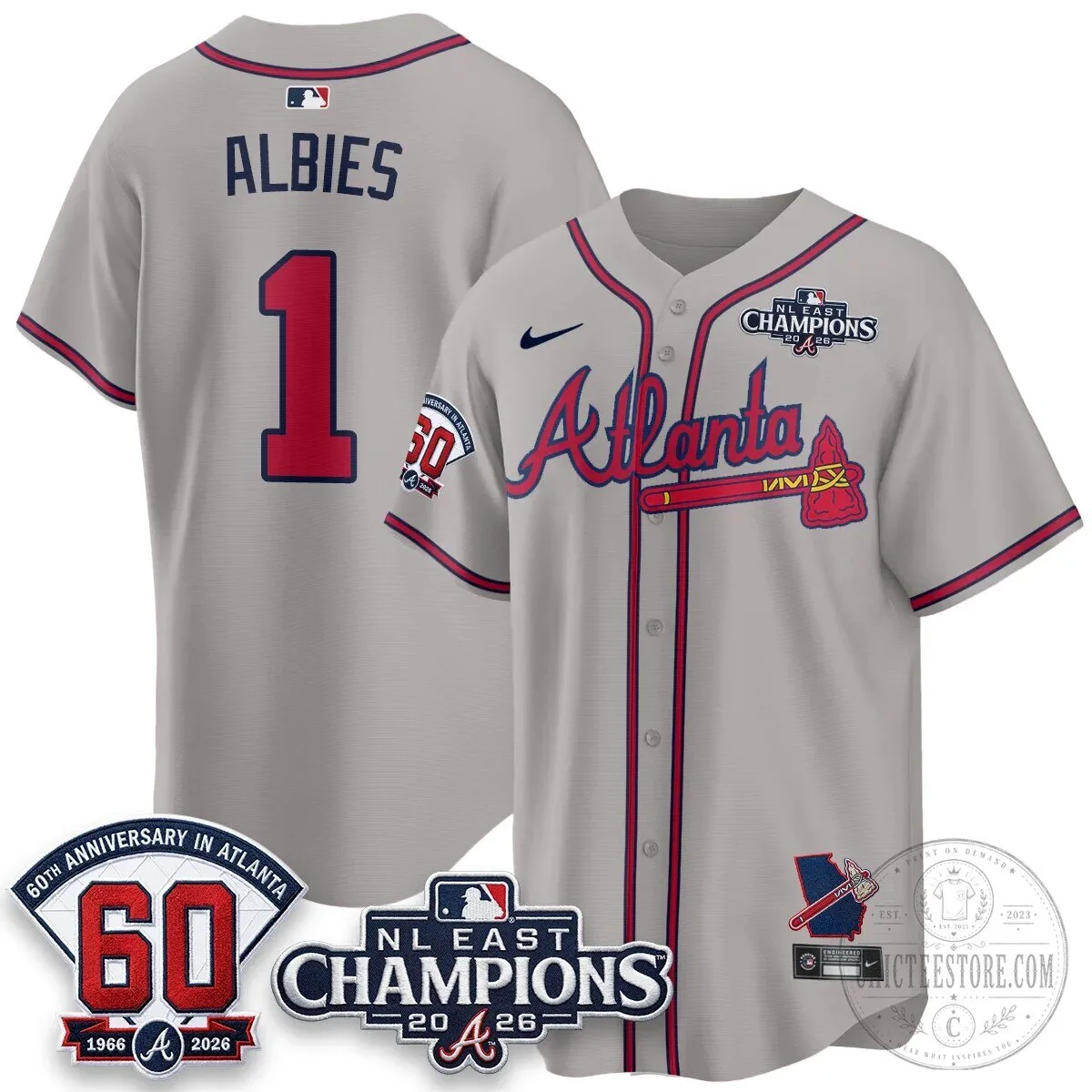 Atlanta Braves 2026 NL East Champions Jersey for Ronald Acuna Jr. 95 Atlanta Braves 2026 NL East Champions Jersey for Ronald Acuna Jr.