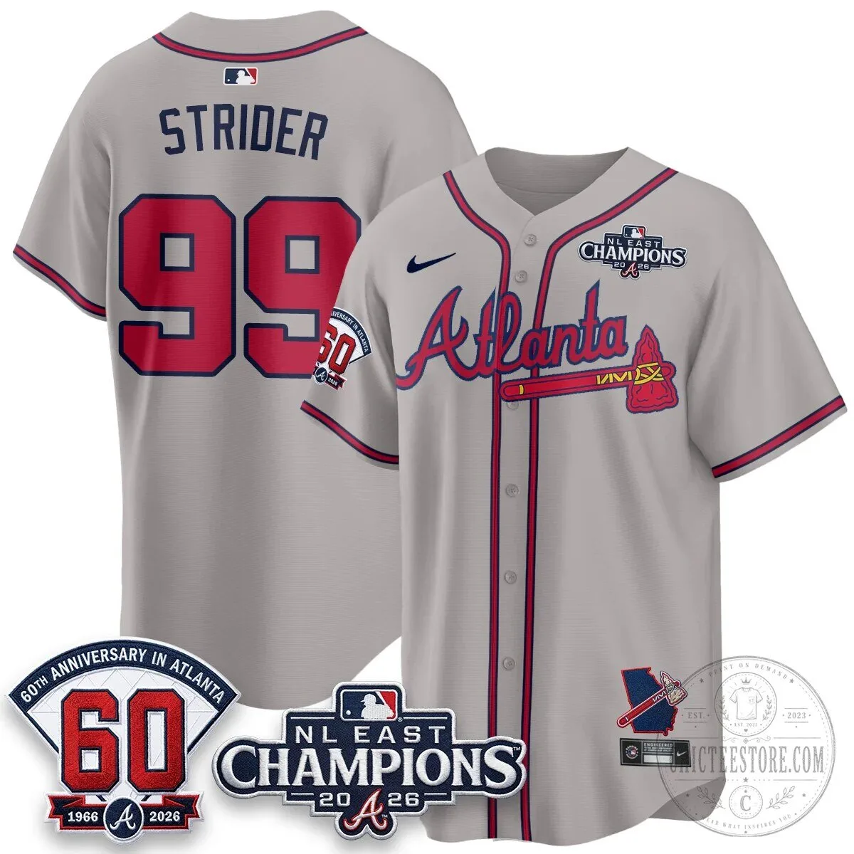 Atlanta Braves 2026 NL East Champions Jersey for Ronald Acuna Jr. 96 Atlanta Braves 2026 NL East Champions Jersey for Ronald Acuna Jr.
