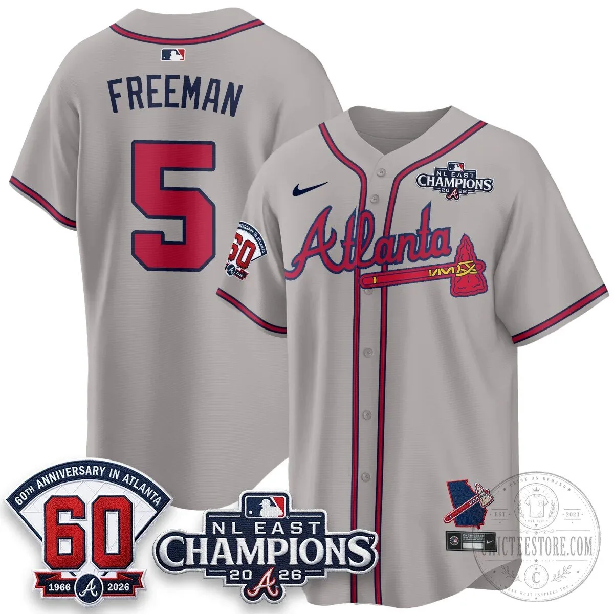 Atlanta Braves 2026 NL East Champions Jersey for Ronald Acuna Jr. 100 Atlanta Braves 2026 NL East Champions Jersey for Ronald Acuna Jr.