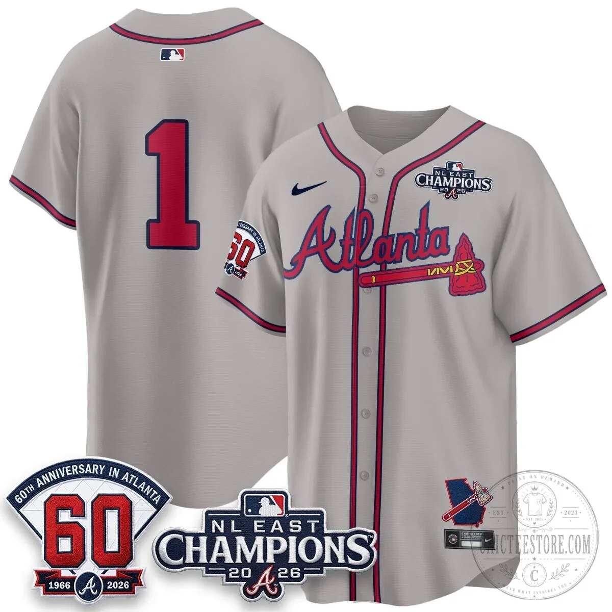 Atlanta Braves 2026 NL East Champions Jersey for Ronald Acuna Jr. 101 Atlanta Braves 2026 NL East Champions Jersey for Ronald Acuna Jr.