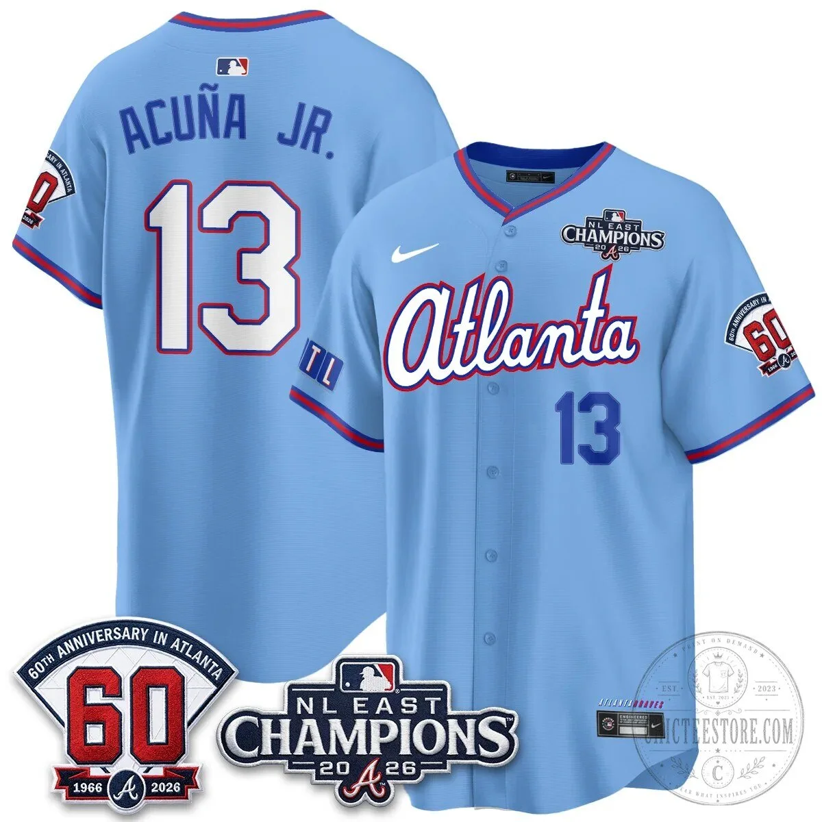 Atlanta Braves 2026 NL East Champions Jersey for Ronald Acuna Jr. 103 Atlanta Braves 2026 NL East Champions Jersey for Ronald Acuna Jr.