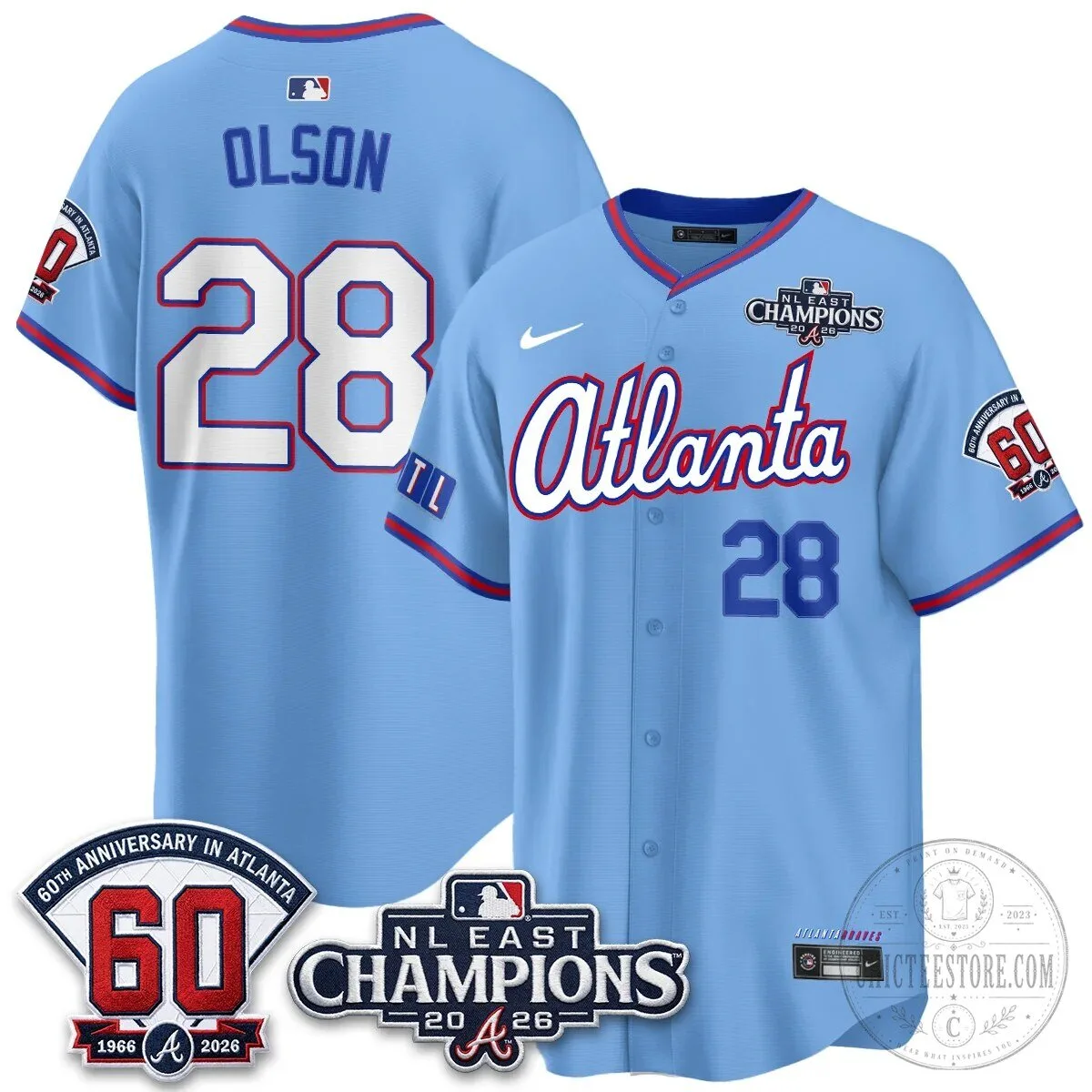 Atlanta Braves 2026 NL East Champions Jersey for Ronald Acuna Jr. 104 Atlanta Braves 2026 NL East Champions Jersey for Ronald Acuna Jr.