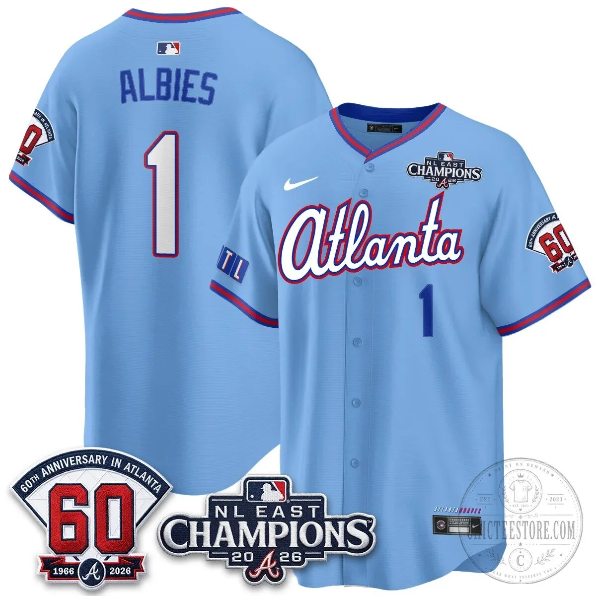 Atlanta Braves 2026 NL East Champions Jersey for Ronald Acuna Jr. 106 Atlanta Braves 2026 NL East Champions Jersey for Ronald Acuna Jr.