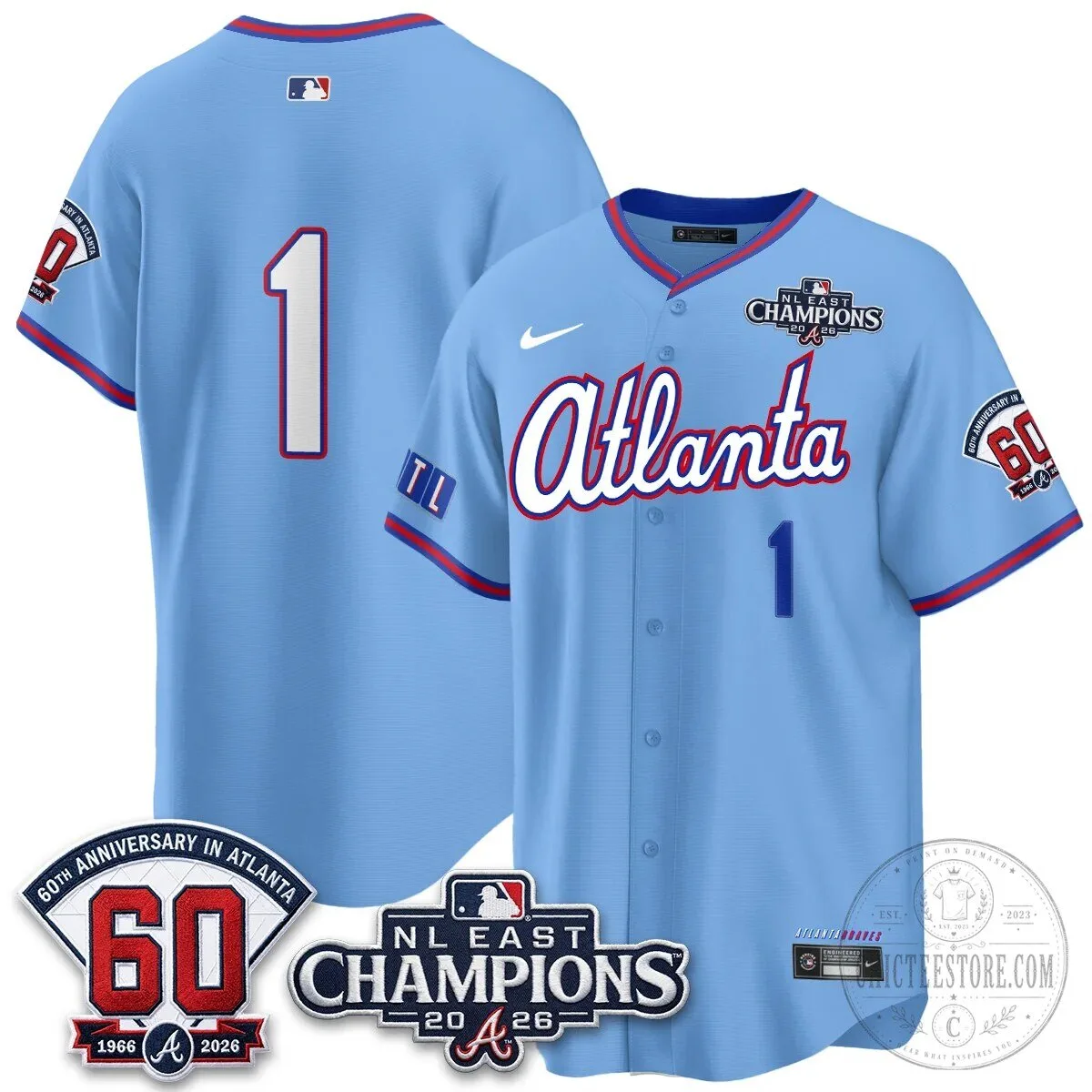 Atlanta Braves 2026 NL East Champions Jersey for Ronald Acuna Jr. 112 Atlanta Braves 2026 NL East Champions Jersey for Ronald Acuna Jr.