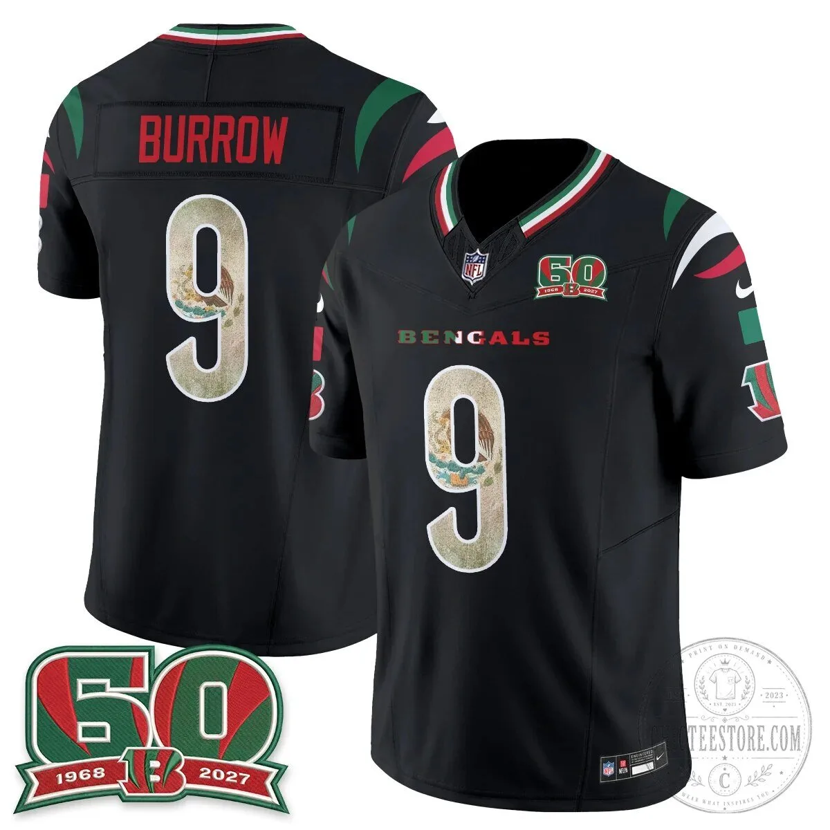 Cincinnati Bengals Joe Burrow Mexico Edition Football Jersey