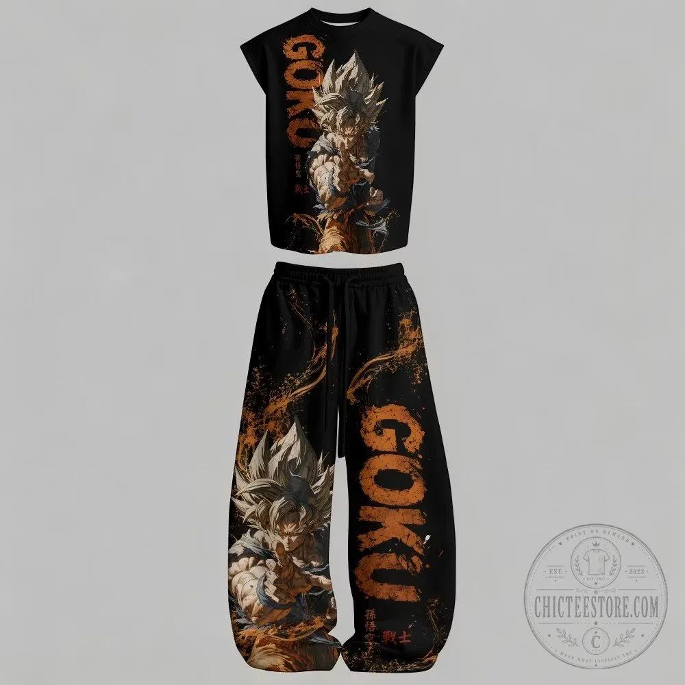 Dragon Ball Z Goku Super Saiyan Black Tank Top and Pants Set