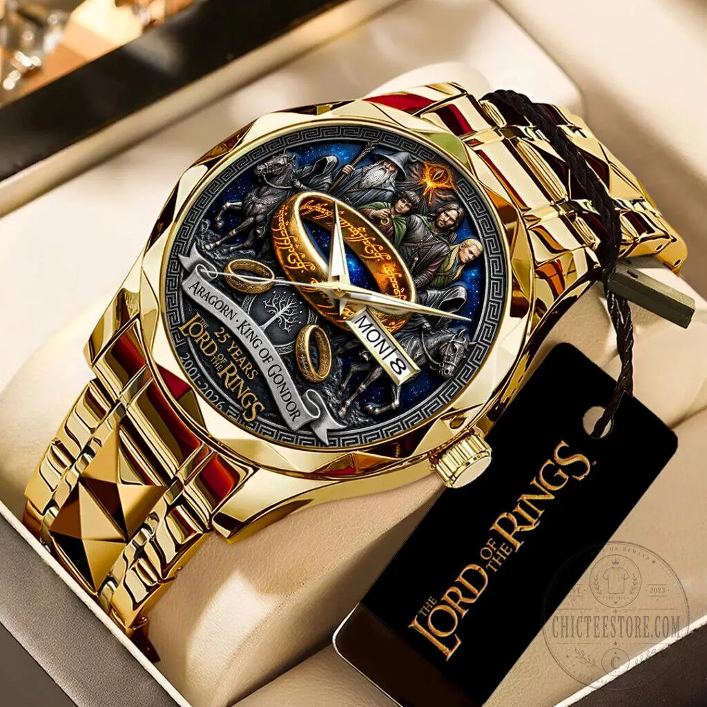 Lord of the Rings Aragorn King of Gondor Gold Stainless Steel Watch