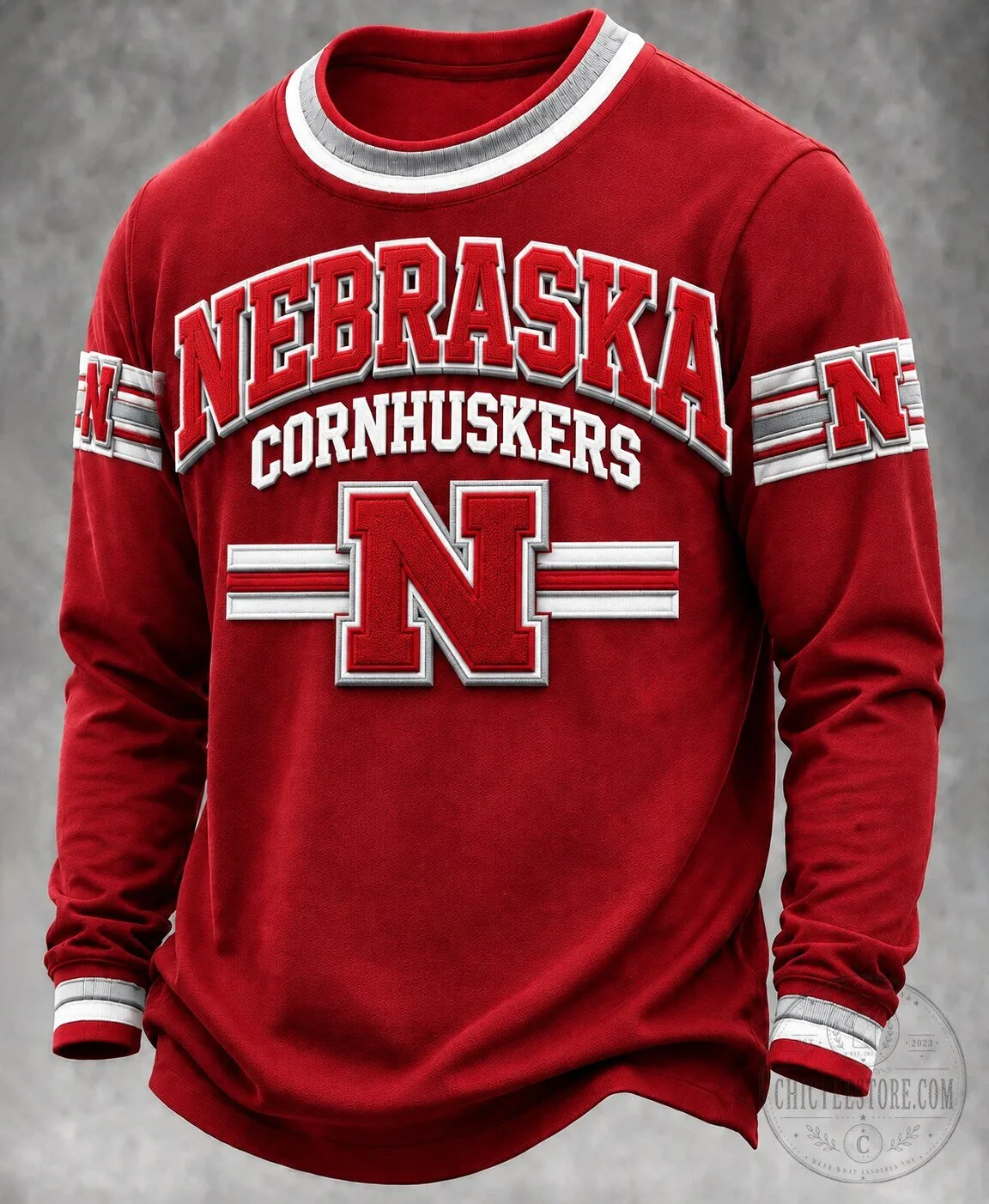 Red Long Sleeve Sweatshirt for Nebraska Cornhuskers Football Team