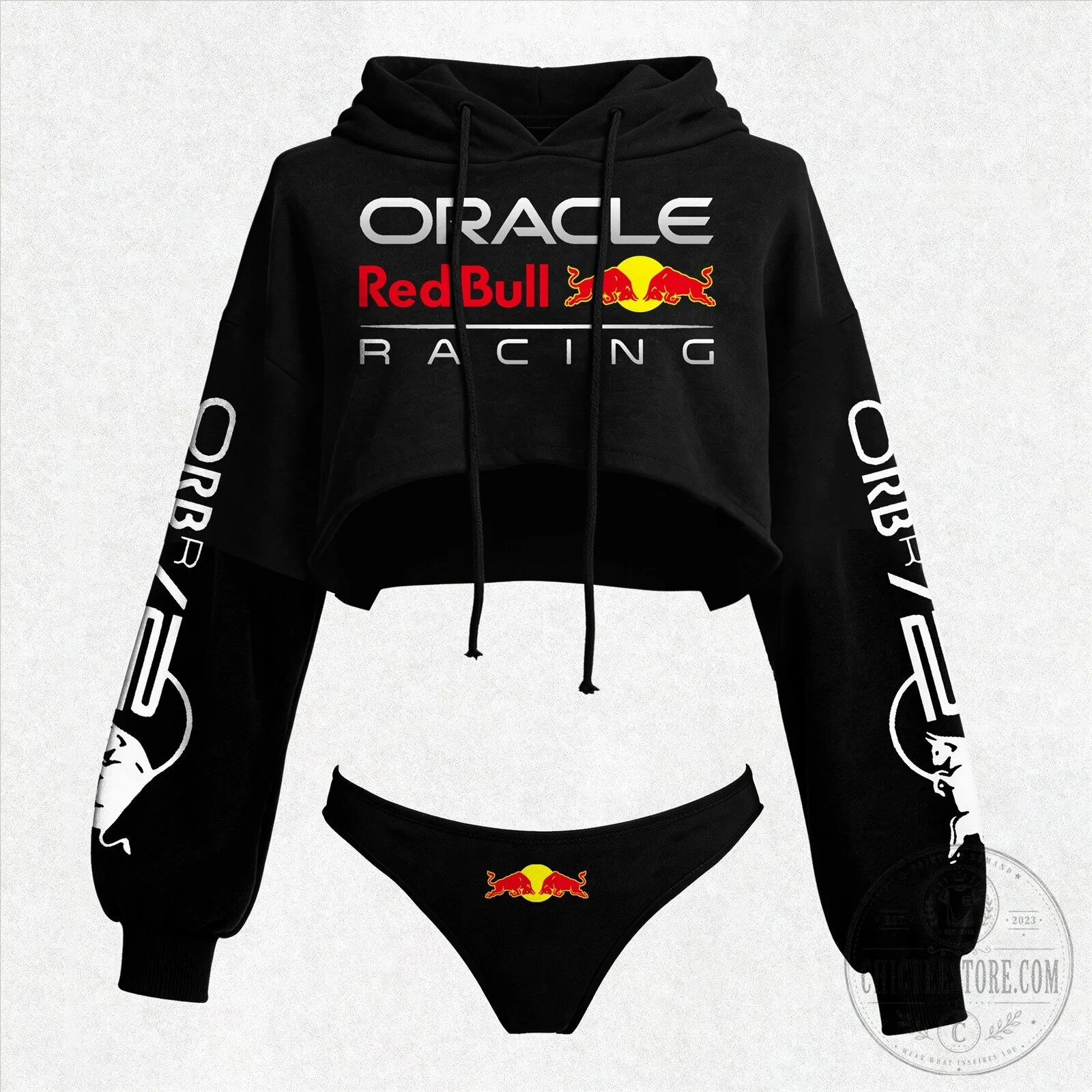 Oracle Red Bull Racing Formula One Cropped Hoodie and Thong Set