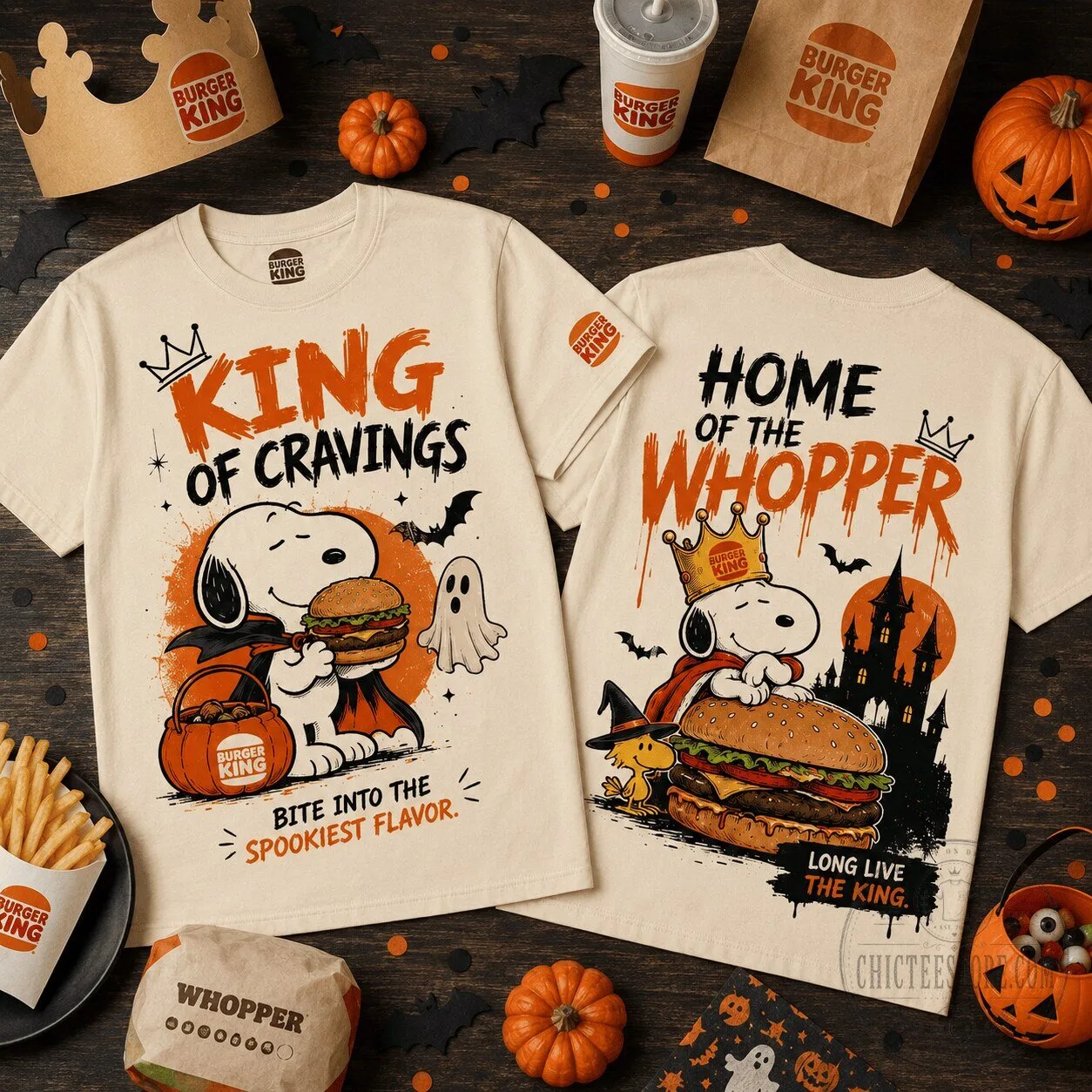 Burger King Snoopy Halloween King of Cravings T-Shirt