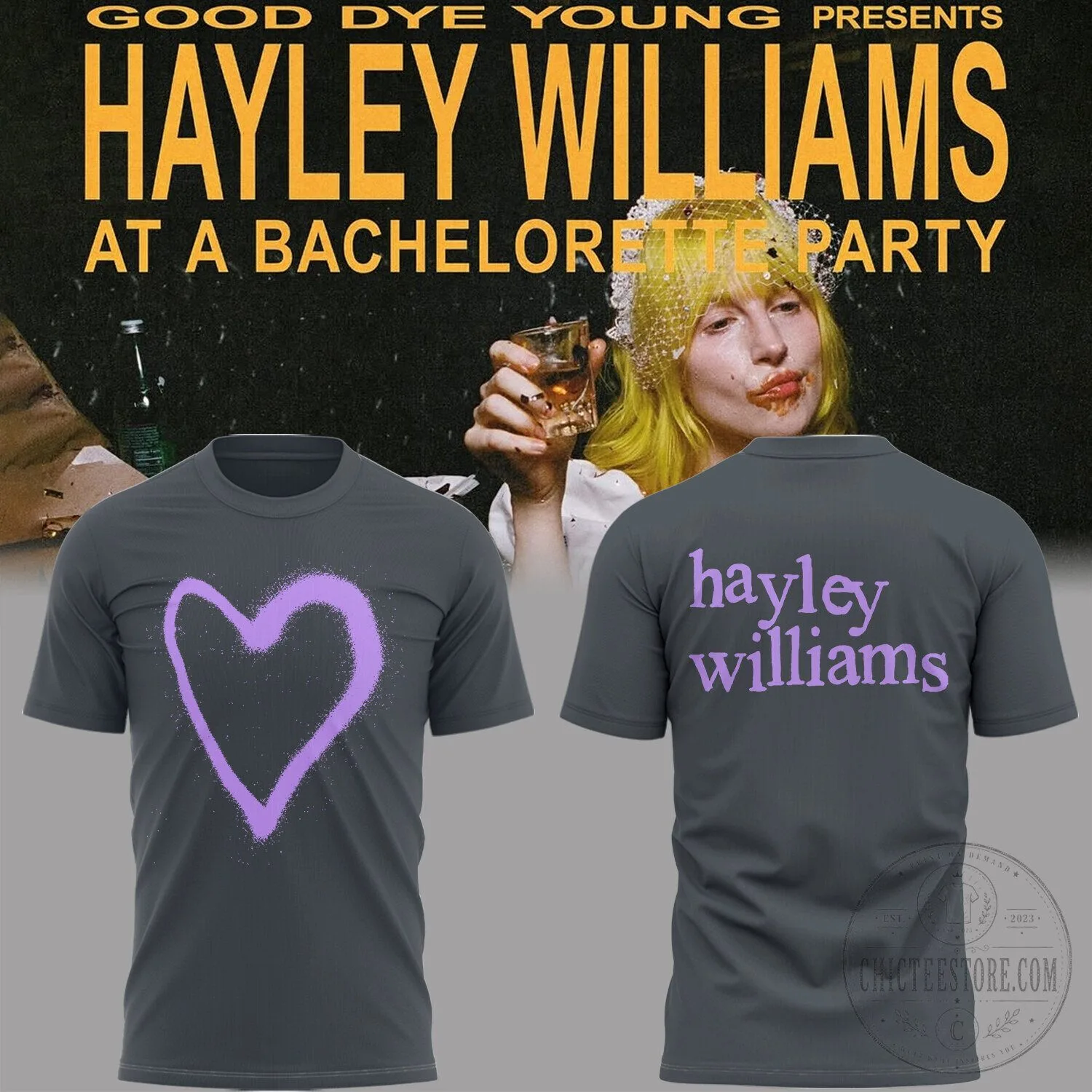 Hayley Williams At A Bachelorette Party Purple Heart T-Shirt