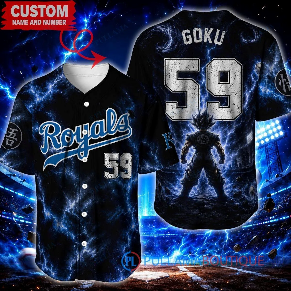 Kansas City Royals Baseball Son Goku Dragon Ball Z Ultra Instinct Jersey