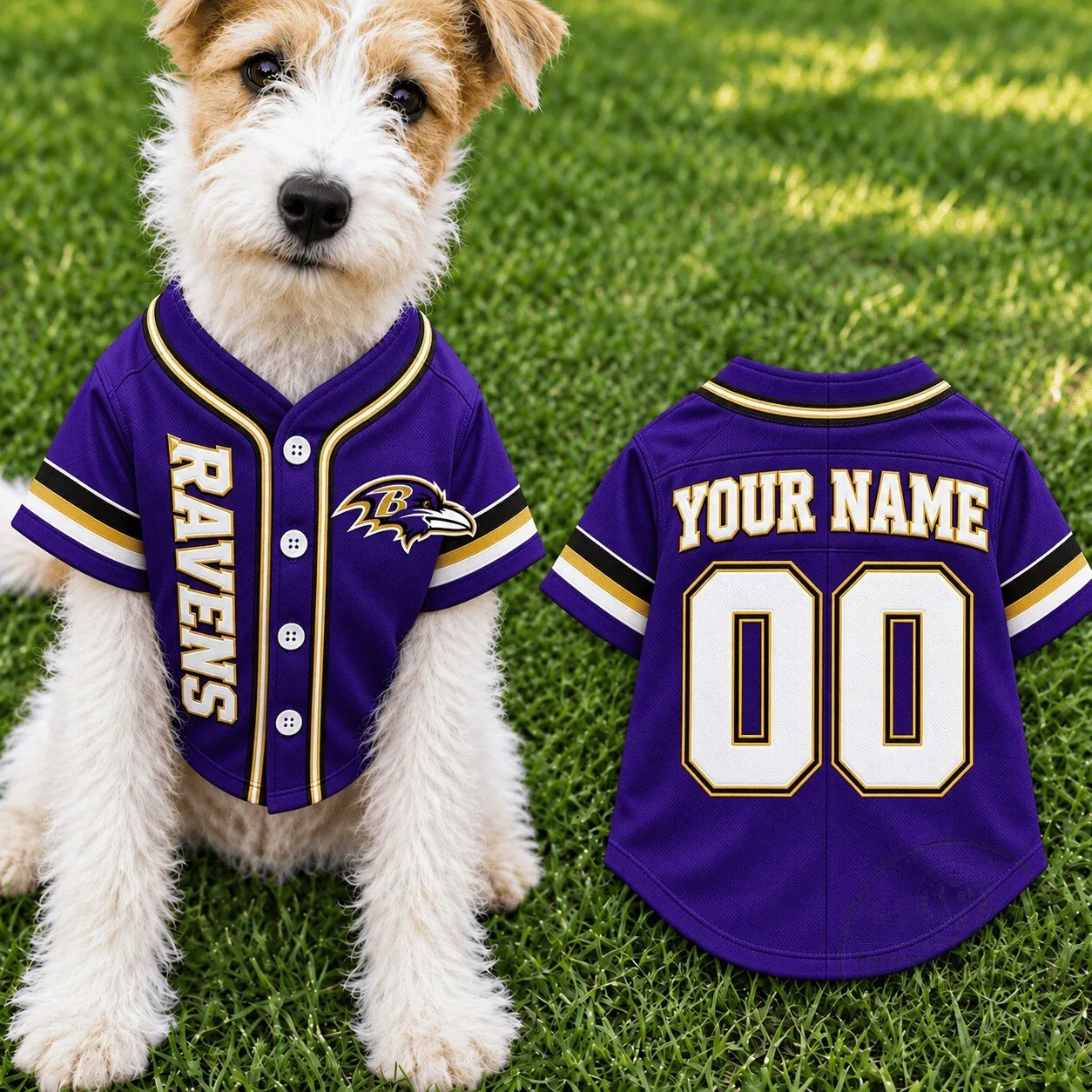 Baltimore Ravens Pet Baseball Jersey Custom Name and Number Dog Apparel