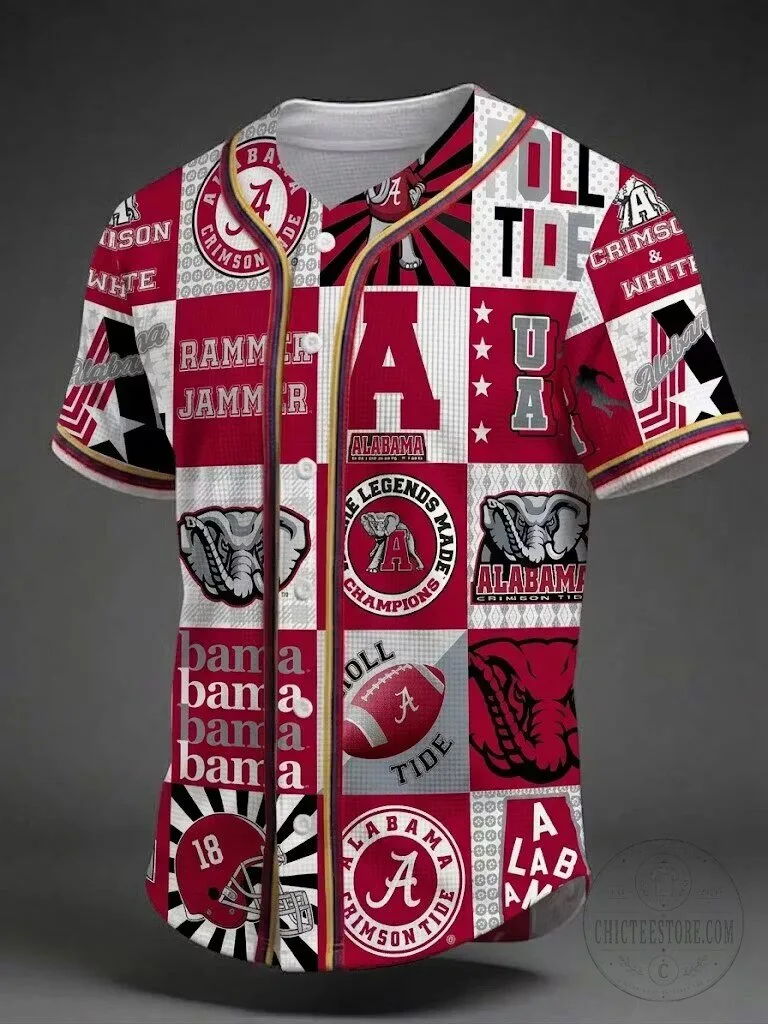 Alabama Crimson Tide University Baseball Sports Fan Jersey