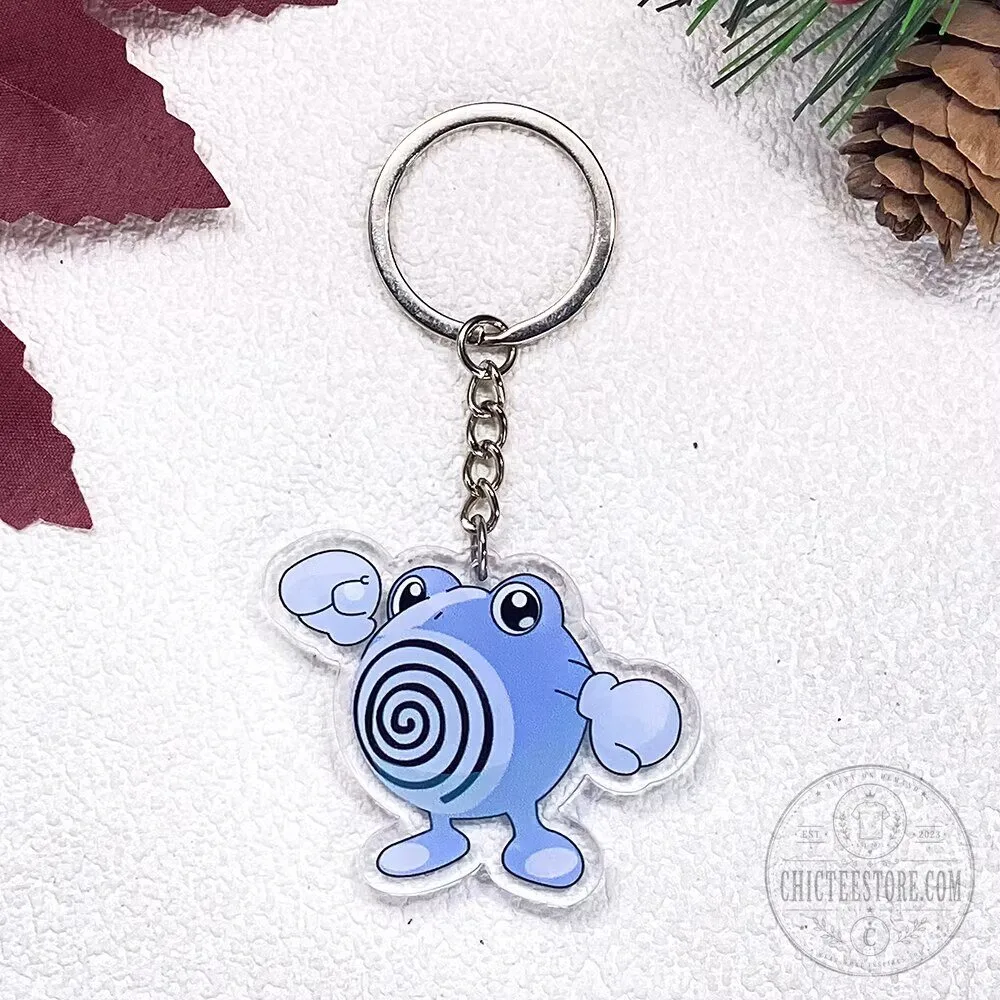 Poliwhirl Pokémon Anime Character Acrylic Keychain