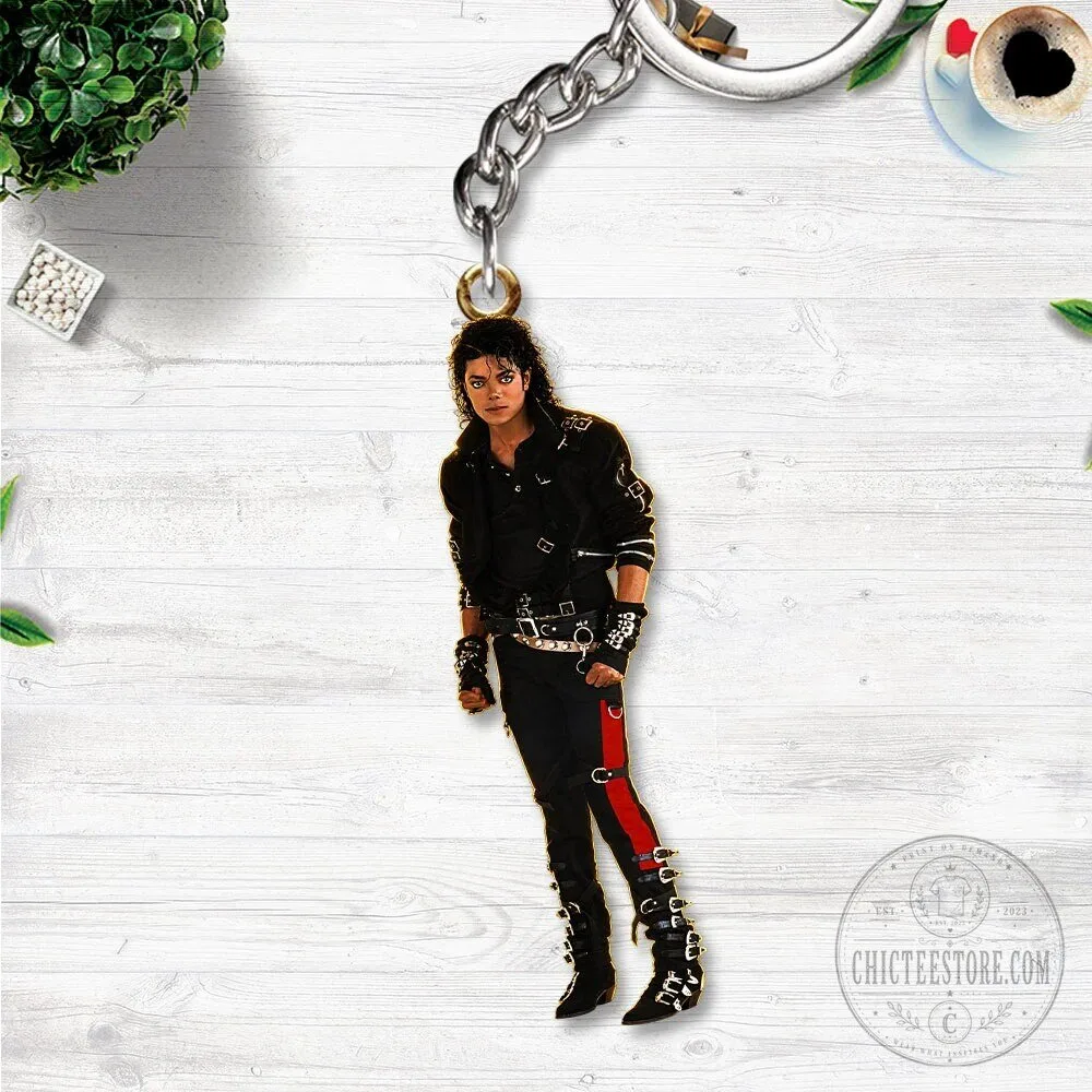 Michael Jackson Bad Era Outfit King of Pop Music Icon Keychain