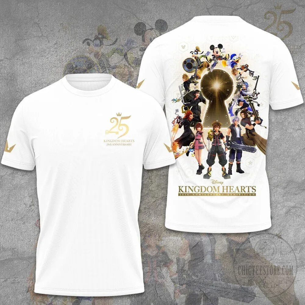 Kingdom Hearts 25th Anniversary Exhibition Disney Video Game White T-Shirt