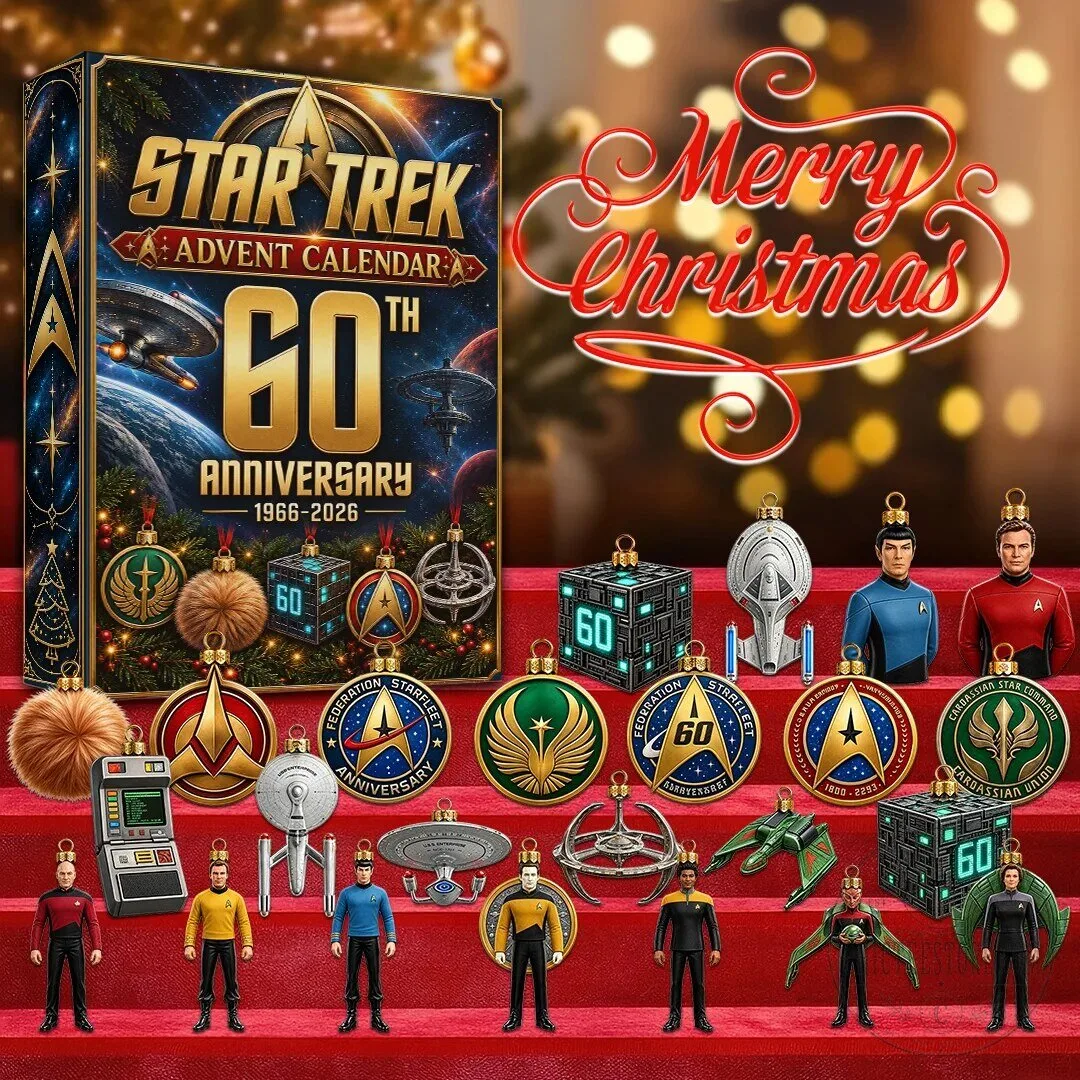Star Trek 60th Anniversary 2026 Advent Calendar Christmas Holiday Ornaments Set