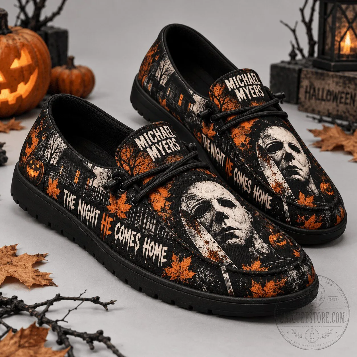 Michael Myers Halloween Horror Movie The Night He Comes Home Loafer Shoes