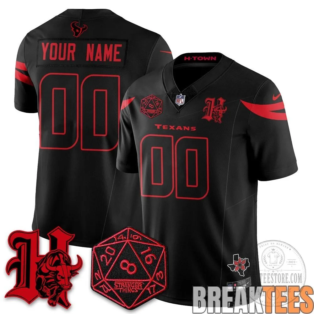 Houston Texans Stranger Things Edition Custom Football Jersey