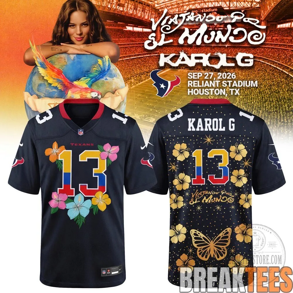 Karol G Viajando Por El Mundo Houston Texans Football Jersey