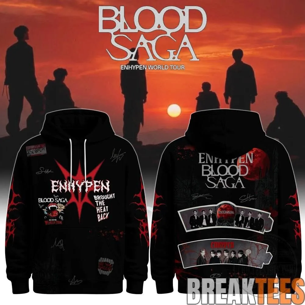Enhypen Blood Saga World Tour Concert Black Pullover Hoodie